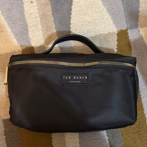 Ted Baker Black Toiletry Bag with Gold Hardware